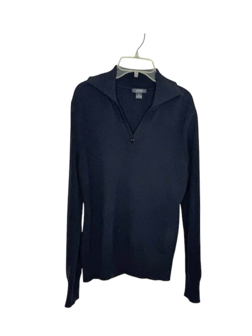 Prive Cashmere Collared Polo V Neck Sweater Knit Pullover Size S